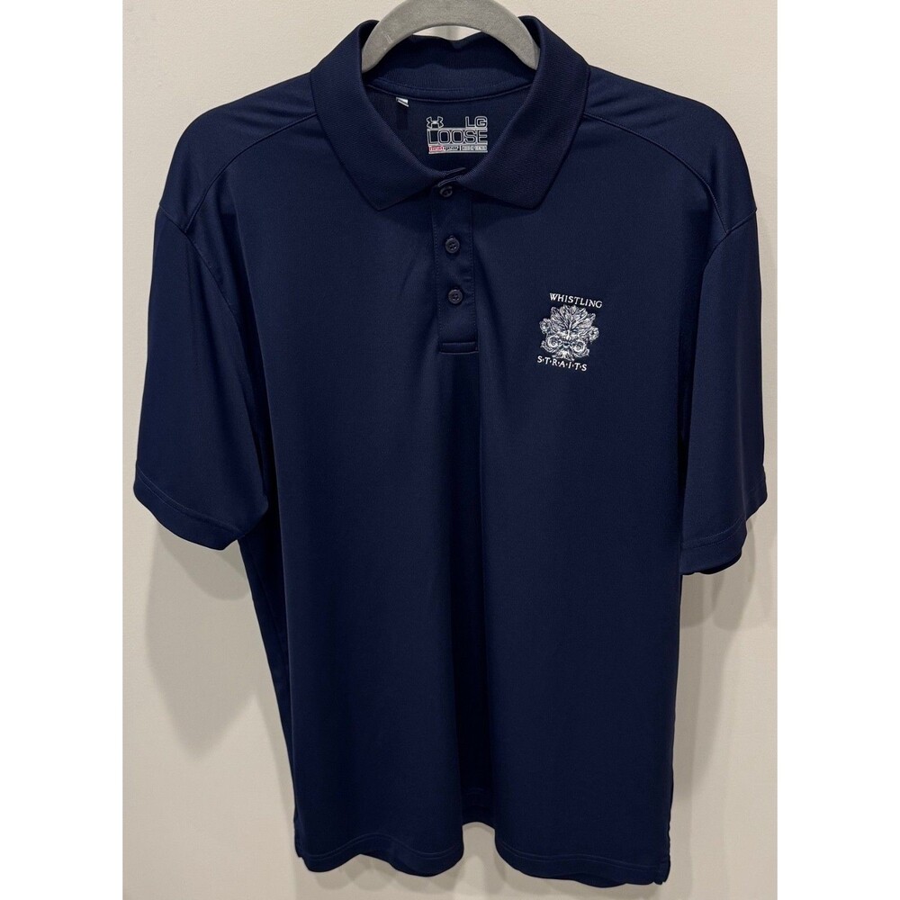 Whistling Straits Golf Course - Under Armour Golf Shirt - Men's Size Large Navy